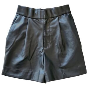 ZARA high-waist wide-leg faux leather shorts
